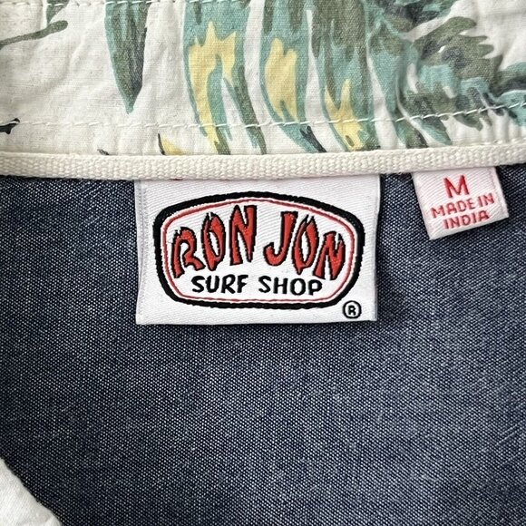 Ron Jon Surf Shop Mens Size Medium Floral Hawaiian Button Up Shirt - Picture 4 of 4